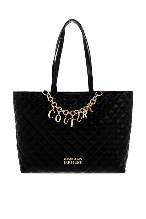 versace jeans black studded shopper bag|farfetch Versace Jeans.